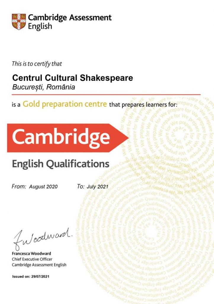 certificat centru gold 2021