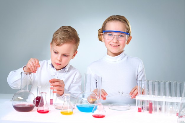 schoolchildren playing with experimental substances 1098 2320