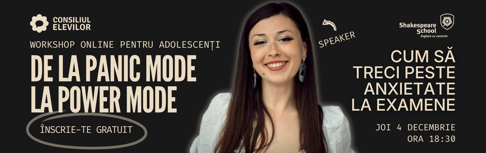 workshop anxietate examene consiliul elevilor shakespeare school